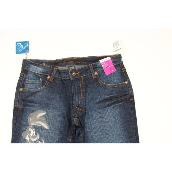 NOS Vintage Y2K Lot 29 Womens Size 5 Looney Tunes Wide Leg Flared Denim Jeans
